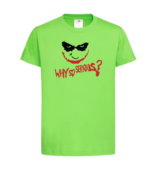 Дитяча футболка Why so serios joker Лаймовий фото