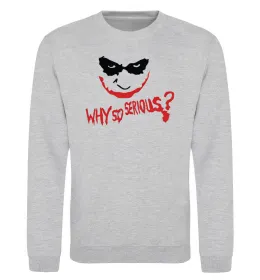 Світшот Why so serios joker Сірий меланж фото