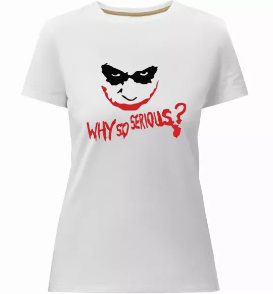 Жіноча преміум футболка Why so serios joker Білий фото