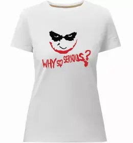 Женская премиум футболка Джокер Постер Белый фото