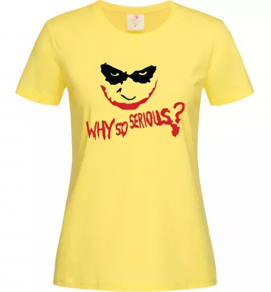 Женская футболка Why so serios joker Лимонный фото