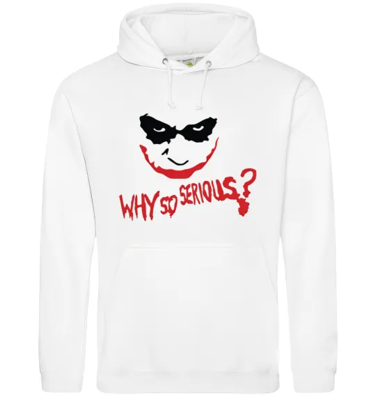 Чоловіча толстовка (худі) Why so serios joker Білий фото