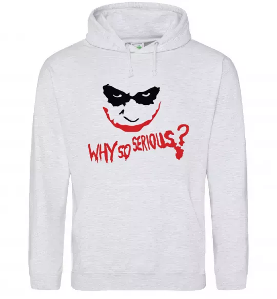 Жіноча толстовка (худі) Why so serios joker Сірий меланж фото