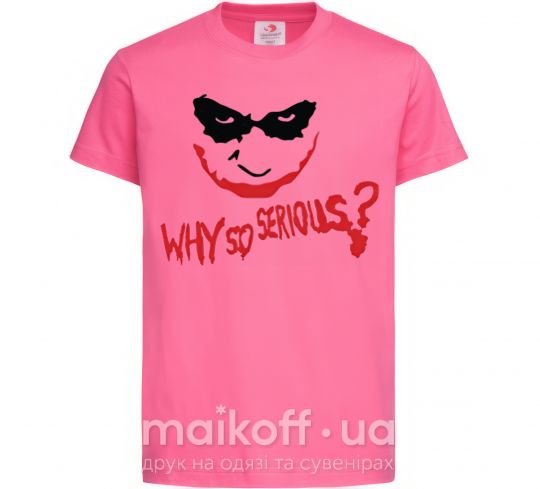 Дитяча футболка Why so serios joker Яскраво-рожевий фото