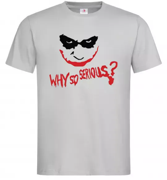 Чоловіча футболка Why so serios joker Сірий фото