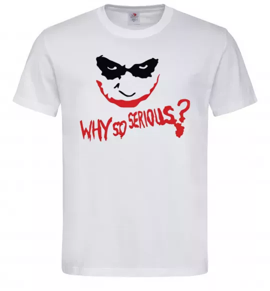 Чоловіча футболка Why so serios joker Білий фото