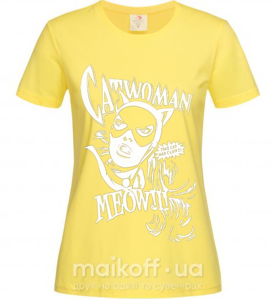 Женская футболка Женщина кошка Лимонный фото