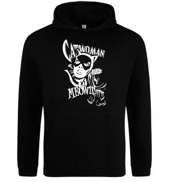 Жіноча толстовка (худі) Жінка кішка Чорний фото