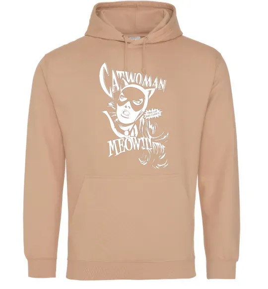 Жіноча толстовка (худі) Жінка кішка Пісочний фото