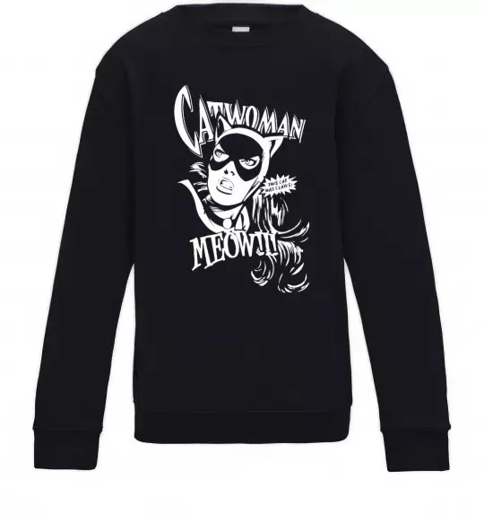 Детский Свитшот Жінка кішка Черный фото