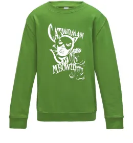 Детский Свитшот Жінка кішка Лаймовый фото