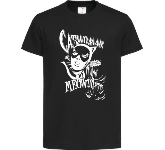 Детская футболка Жінка кішка Черный фото