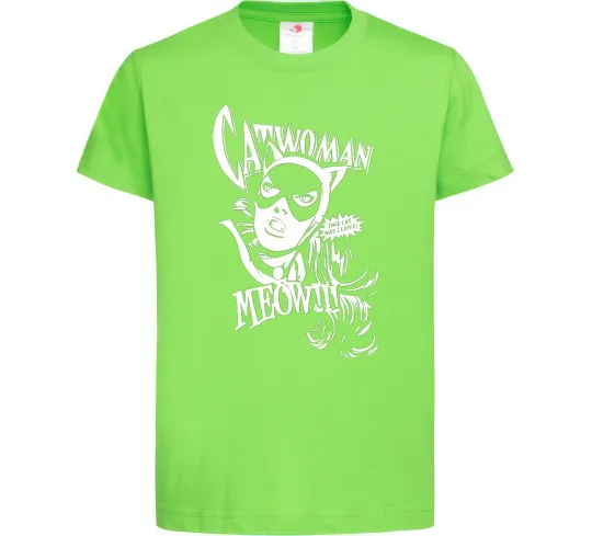 Детская футболка Жінка кішка Лаймовый фото