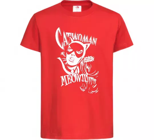 Детская футболка Жінка кішка Красный фото
