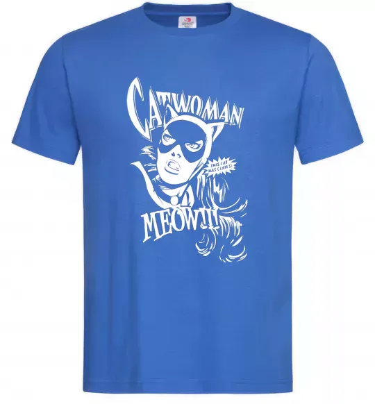 Чоловіча футболка Жінка кішка Яскраво-синій фото