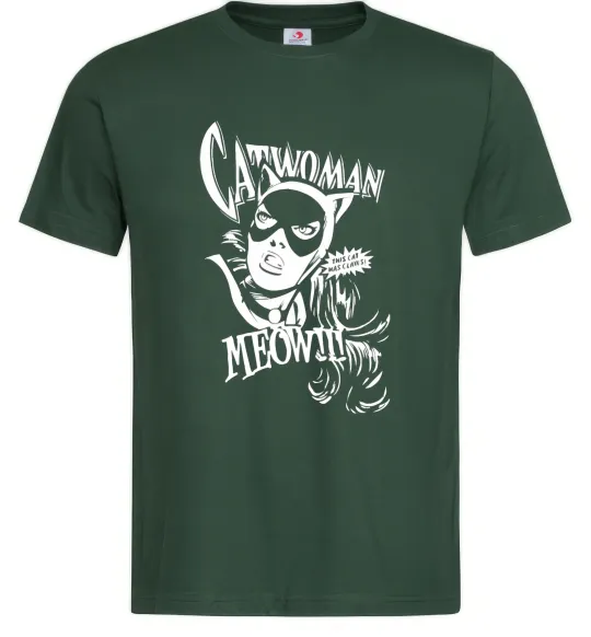Чоловіча футболка Жінка кішка Темно-зелений фото