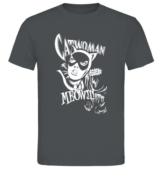 Чоловіча футболка Жінка кішка Графіт фото