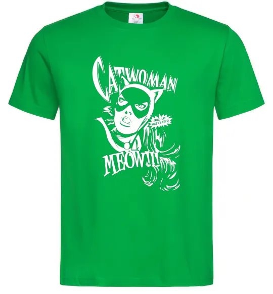 Чоловіча футболка Жінка кішка Зелений фото