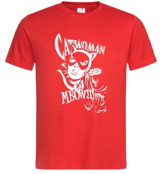 Чоловіча футболка Жінка кішка Червоний фото