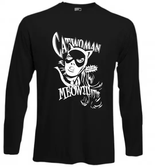 Лонгслив Жінка кішка Черный фото