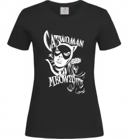 Женская футболка Жінка кішка Черный фото