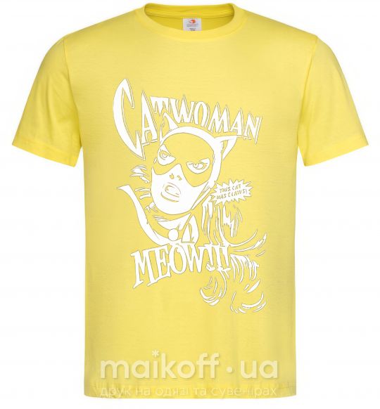 Мужская футболка Женщина кошка Лимонный фото