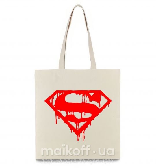 Еко-сумка Superman logo Бежевий фото