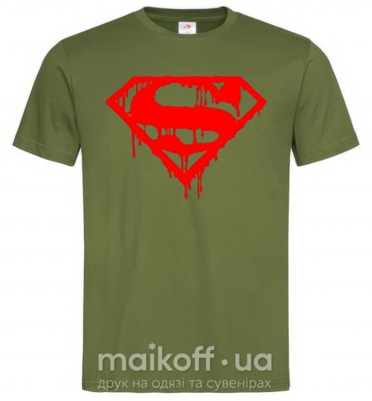 Чоловіча футболка Superman logo Оливковий фото