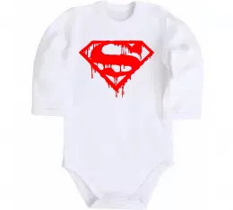 Детский боди Superman logo Белый фото