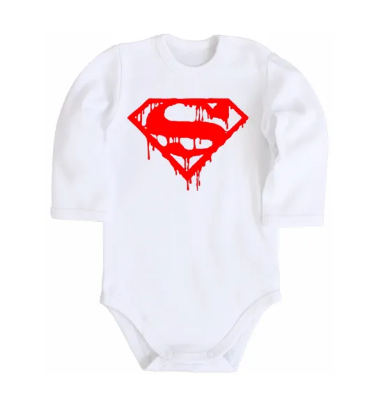 Детский боди Superman logo Белый фото