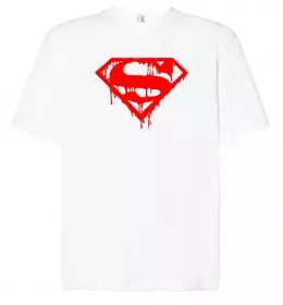 Футболка Оверсайз SUPERMAN слово Белый фото