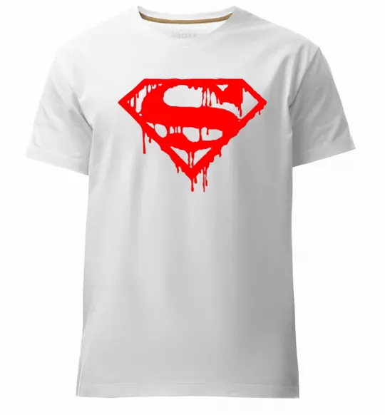 Мужская премиум футболка Superman logo Белый фото