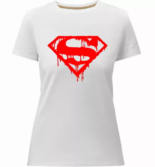 Жіноча преміум футболка Superman logo Білий фото