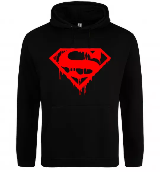 Чоловіча толстовка (худі) Superman logo Чорний фото