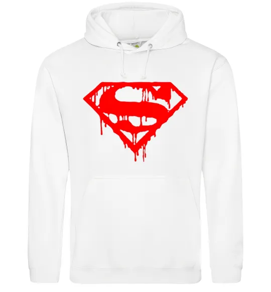 Чоловіча толстовка (худі) Superman logo Білий фото