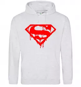 Мужская толстовка (худи) Supermen comic Серый меланж фото