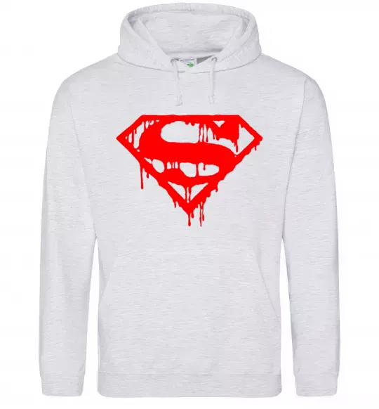 Жіноча толстовка (худі) Superman logo Сірий меланж фото
