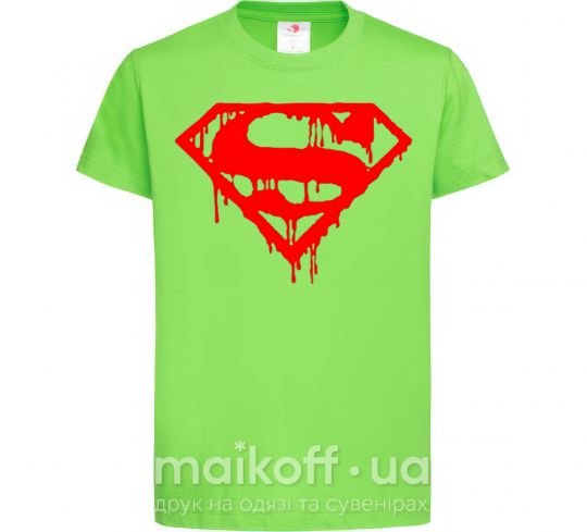 Дитяча футболка Superman logo Лаймовий фото