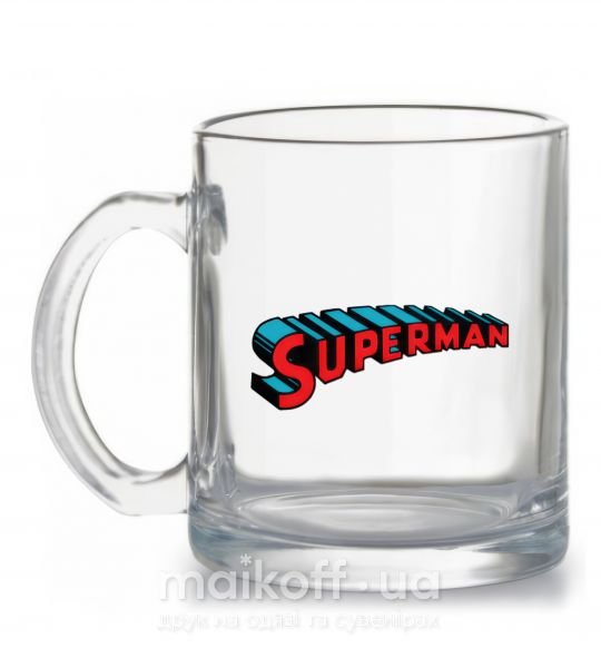 Чашка скляна SUPERMAN слово Прозорий фото