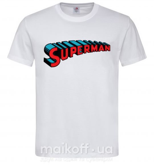 Мужская футболка SUPERMAN слово Белый фото