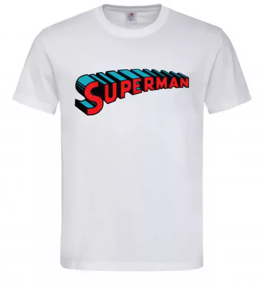 Мужская футболка SUPERMAN слово Белый фото