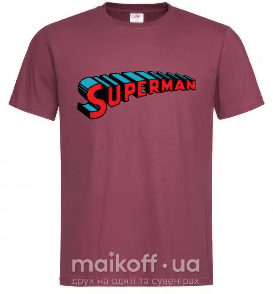 Мужская футболка SUPERMAN слово Бордовый фото