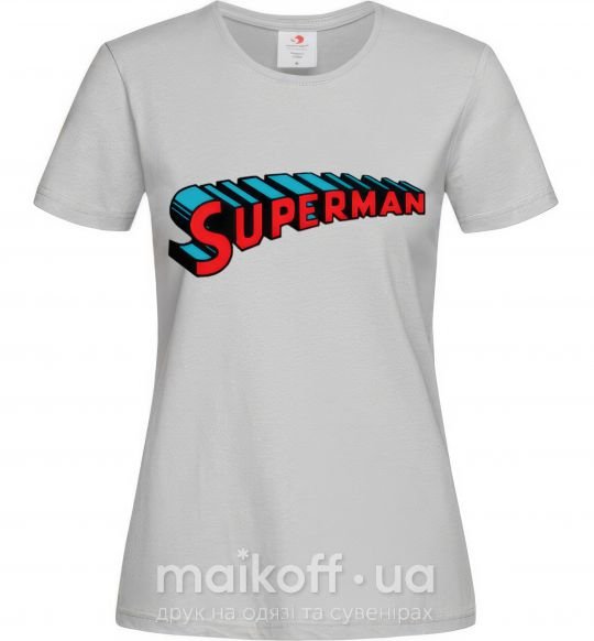 Жіноча футболка SUPERMAN слово Сірий фото