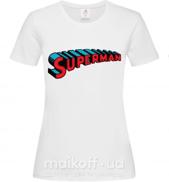 Женская футболка SUPERMAN слово Белый фото
