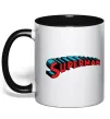 Чашка с цветной ручкой SUPERMAN слово Черный фото