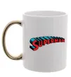 Чашка с цветной ручкой SUPERMAN слово Золото фото