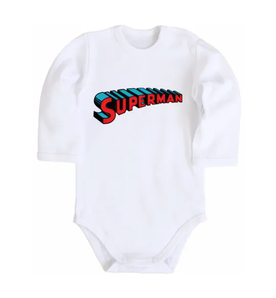 Дитячий бодік SUPERMAN слово Білий фото