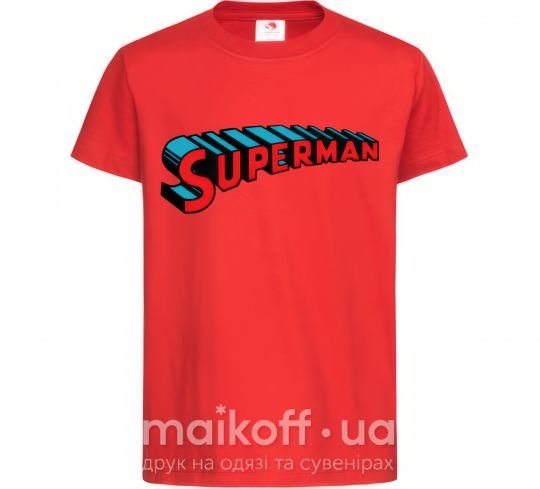 Детская футболка SUPERMAN слово Красный фото