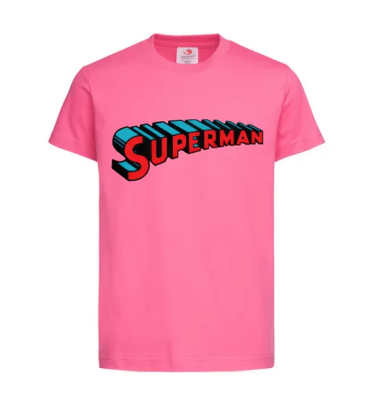 Детская футболка SUPERMAN слово Ярко-розовый фото