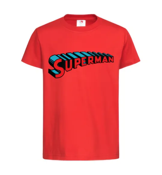 Детская футболка SUPERMAN слово Красный фото